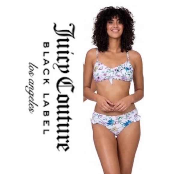 NWT JUICY COUTURE Floral Ruffle Detail Two Piece Bikini Set Swimwear - Picture 9 of 9
